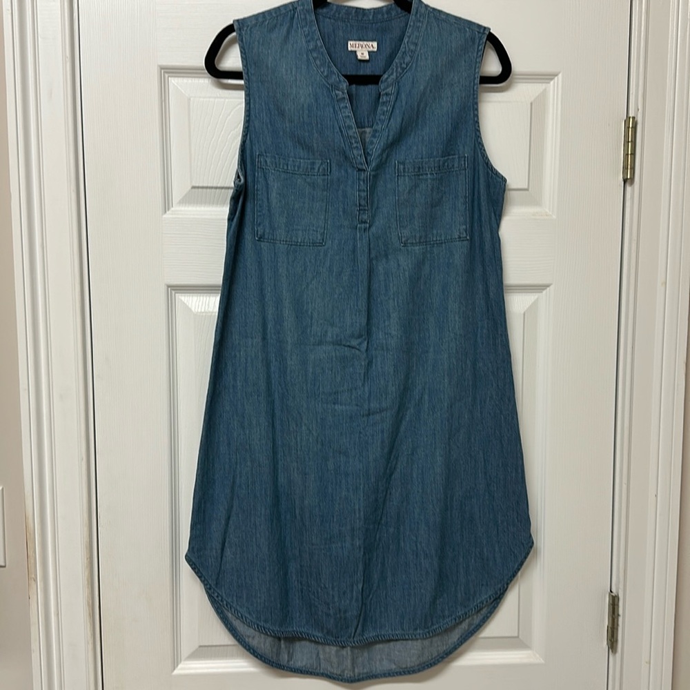 Cotton Chambray Shirt Dress